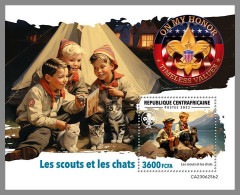 CENTRAL AFRICA 2023 MNH Cats & Scouts Katzen & Pfadfinder S/S II – IMPERFORATED – DHQ2422 - Chats Domestiques