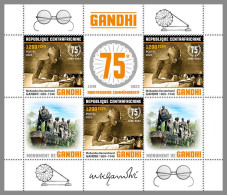 CENTRAL AFRICA 2023 MNH Mahatma Gandhi M/S – IMPERFORATED – DHQ2422 - Mahatma Gandhi