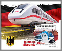 CENTRAL AFRICA 2023 MNH German Trains Deutsche Eisenbahnen S/S II – IMPERFORATED – DHQ2422 - Trains