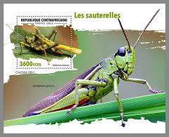 CENTRAL AFRICA 2023 MNH Grasshoppers Grashüpfer S/S I – IMPERFORATED – DHQ2422 - Autres & Non Classés