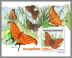 CENTRAL AFRICA 2023 MNH Butterflies Schmetterlinge S/S II – IMPERFORATED – DHQ2422 - Schmetterlinge