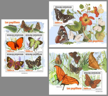 CENTRAL AFRICA 2023 MNH Butterflies Schmetterlinge M/S+2S/S – IMPERFORATED – DHQ2422 - Vlinders