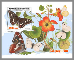 CENTRAL AFRICA 2023 MNH Butterflies Schmetterlinge S/S I – IMPERFORATED – DHQ2422 - Vlinders