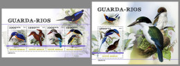 GUINEA-BISSAU 2023 MNH Kingfishers Eisvögel M/S+S/S – IMPERFORATED – DHQ2422 - Andere & Zonder Classificatie