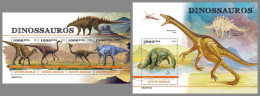 GUINEA-BISSAU 2023 MNH Dinosaurs Dinosaurier M/S+S/S – IMPERFORATED – DHQ2422 - Vor- U. Frühgeschichte