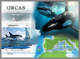GUINEA-BISSAU 2023 MNH Orcas Schwertwale S/S – IMPERFORATED – DHQ2422 - Wale
