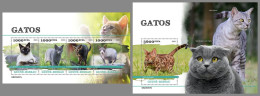 GUINEA-BISSAU 2023 MNH Cats Katzen M/S+S/S – IMPERFORATED – DHQ2422 - Gatti
