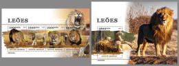 GUINEA-BISSAU 2023 MNH Lions Löwen M/S+S/S – IMPERFORATED – DHQ2422 - Big Cats (cats Of Prey)