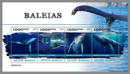 GUINEA-BISSAU 2023 MNH Whales Wale M/S – IMPERFORATED – DHQ2422 - Baleines