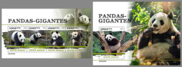 GUINEA-BISSAU 2023 MNH Giant Pandas Bears Großer Panda Bären M/S+S/S – IMPERFORATED – DHQ2422 - Ours