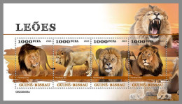 GUINEA-BISSAU 2023 MNH Lions Löwen M/S – IMPERFORATED – DHQ2422 - Raubkatzen