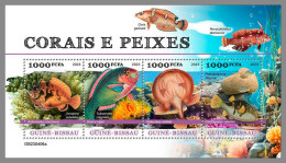 GUINEA-BISSAU 2023 MNH Fishes & Corals Fische & Korallen M/S – IMPERFORATED – DHQ2422 - Fishes