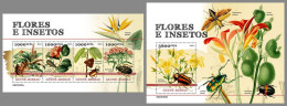 GUINEA-BISSAU 2023 MNH Insects & Flowers Insekten & Blumen M/S+S/S – IMPERFORATED – DHQ2422 - Autres & Non Classés