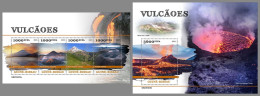 GUINEA-BISSAU 2023 MNH Volcanoes Vulkane M/S+S/S – IMPERFORATED – DHQ2422 - Volcanos