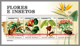 GUINEA-BISSAU 2023 MNH Insects & Flowers Insekten & Blumen M/S – IMPERFORATED – DHQ2422 - Andere & Zonder Classificatie