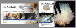GUINEA-BISSAU 2023 MNH Minerals Mineralien M/S+S/S – IMPERFORATED – DHQ2422 - Mineralen