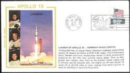 US Space Cover 1971. "Apollo 15" Launch KSC. Colorano Silk - Etats-Unis
