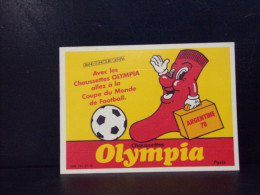 277 CHROMOS . PUBLICITE.   CHAUSSETTE OLYMPIA . ARGENTINE 78 . - Advertising