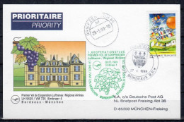 1999 Bordeaux - Munich   Lufthansa First Flight, Erstflug, Premier Vol ( 1 Card ) - Other (Air)