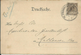 ALLEMAGNE CARTE 3p  FRANKFURT  POUR MULHAUSEN DE 1896   LETTRE COVER - Brieven En Documenten