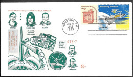 US Space Cover 1983. Challenger STS-7 Satellite "SPAS 01" Deployment. Houston - USA