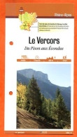 26 Drome LE VERCORS DU PISON AUX ECONDUS  Rhone Alpes Fiche Dépliante Randonnées Balades - Géographie