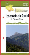 15 Cantal LES MONTS DU CANTAL Le Téton De Vénus   Auvergne Fiche Dépliante Randonnées Balades - Géographie