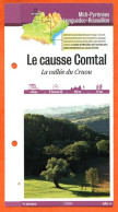 12 Aveyron LE CAUSSE COMTAL VALLEE DU CRUOU  Midi Pyrénées Fiche Dépliante Randonnées Balades - Geographie