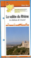 07 Ardèche LA VALLEE DU RHONE Chateau De Crussol Rhone Alpes Fiche Dépliante  Randonnées Balades - Aardrijkskunde