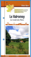 01 Ain LE VALROMEY La Ronde Des Plans Rhone Alpes Fiche Dépliante Randonnées  Balades - Geografía