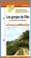 01 Ain LES GORGES DE L'AIN Falaises De Chatillon Rhone Alpes Fiche Dépliante Randonnées  Balades - Géographie