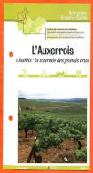 89 Yonne  AUXERROIS  CHABLIS TOURNE DES GRANDS CRUS Bourgogne Fiche Dépliante Randonnées  Balades - Geographie