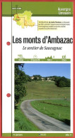 87 Haute Vienne LES MONTS D'AMBAZAC Sentier De Sauvagnac  Auvergne Limousin Fiche Dépliante Randonnées Balades - Geographie