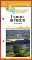 84 Vaucluse LES MONTS DU VAUCLUSE Marquisan PACA Fiche Dépliante Randonnées  Balades - Géographie