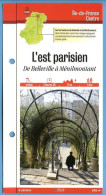 75 Paris EST PARISIEN De Belleville à Ménilmontant  Ile De France Fiche Dépliante Randonnées  Balades - Géographie