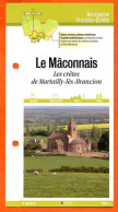 71 Saone Et Loire LE MACONNAIS CRETES DE MARTAILLY LES BRANCION   Bourgogne Fiche Dépliante Randonnées Balades - Geografía