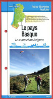 64 Pyrénées Atlantiques LE PAYS BASQUE Sommet Du Baïgura Aquitaine Fiche Dépliante Randonnées  Balades - Geographie