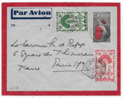 MADAGASCAR Dispersion D'une Collection D'oblitération Lettre Entier PAR AVION Timbre Càd ANALAKELY 1945 - Storia Postale