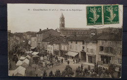 05 - 24 - France - Carte Postale De Saône Et Loire - Chauffailles - Place De La République - Jour De Marché - Other & Unclassified