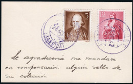 Lérida - Edi O TP 1071 - Postal "Tost 25/9/54" + Manuscrito "Se Agradecería...." - Used Stamps