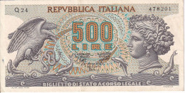 BILLETE DE ITALIA DE 500 LIRAS DEL AÑO 1970 -MEDUSA CALIDAD EBC (XF) (BANKNOTE) - 500 Liras