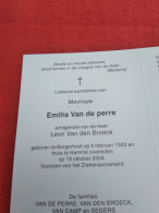 Doodsprentje Emilia Van De Perre / Borgerhout 5/2-1933 Hamme 19/10/2004 ( Leon Van Den Broeck ) - Religione & Esoterismo