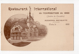 PARIS Exposition 1900 - Restaurant International - Jardins Du Trocadéro - Expositions