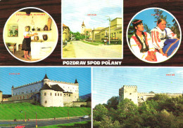 ZVOLEN, VIGLAS, OCOVA, MULTIPLE VIEWS, ARCHITECTURE, FOLKLORE, COSTUMES, CASTLE, CAR, SLOVAKIA, POSTCARD - Slovakia
