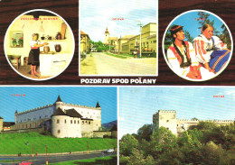 ZVOLEN, VIGLAS, OCOVA, MULTIPLE VIEWS, ARCHITECTURE, FOLKLORE, COSTUMES, CASTLE, CAR, SLOVAKIA, POSTCARD - Slovaquie