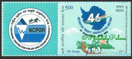 INDIA 2024 Antarctica Treaty,Polar & Ocean Research,Penguin,Bird, Boat, Mountain,Map, 1v Stamp ,MNH (**) Inde Indien - Ongebruikt