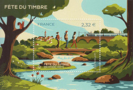 2022 France Fete Du Timbre Hiking Trains Souvenir Sheet MNH @ BELOW FACE VALUE - Neufs