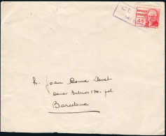 Lérida - Guerra Civil - Edi O 737 - Sobre Desde El Frente A Barcelona Marca "Censura 141 Brigada" Usada Como Matasellos - Storia Postale