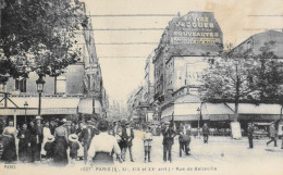 CPA - PARIS - N° 1027 - Rue De Bellevile (Xe ,XIe ,XIXe & XXe Arrt.) - BE - Arrondissement: 20