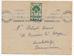 MADAGASCAR Dispersion D'une Collection D'oblitération Lettre Timbre Cachet Mécanique EXPO TANANARIVE 1947 - Lettres & Documents